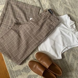 🍂🍂 wide leg high waisted plaid trousers 🍂🍂